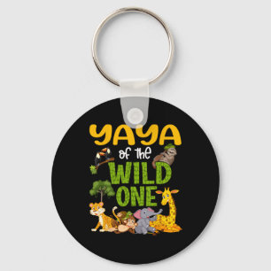 Yaya Of The Wild One Zoo Birthday Safari Jungle Key Ring