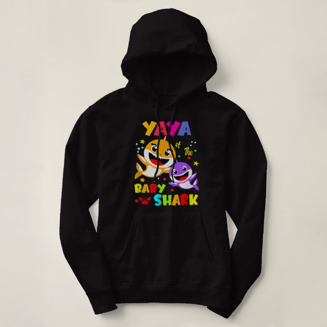 Yaya Shark Yaya Shark Family Mother's Day  Hoodie (Design Front)