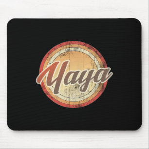 Yaya Vintage Distressed Retro Birthday Party Gift  Mouse Pad