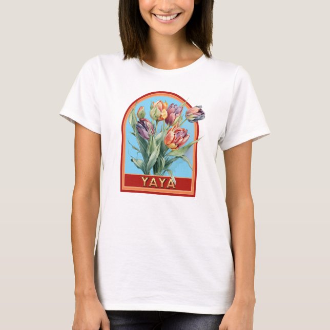 Yaya Vintage Floral Grandmother T-Shirt (Front)