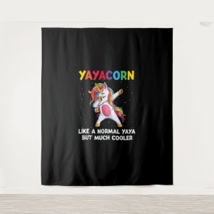 YayaCorn Yaya Unicorn Birthday Family Matching Bda Tapestry