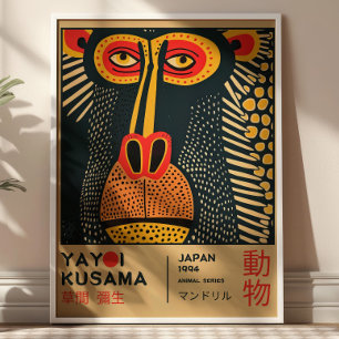 Yayoi Kusama Art Mandrill Illustration Exhibition  Poster