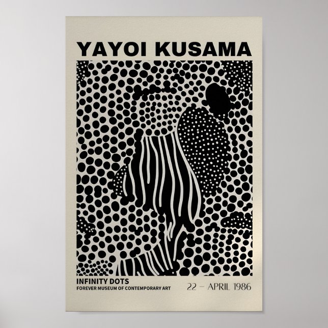 Yayoi Kusama Inspired Abstract Art Print  (Front)