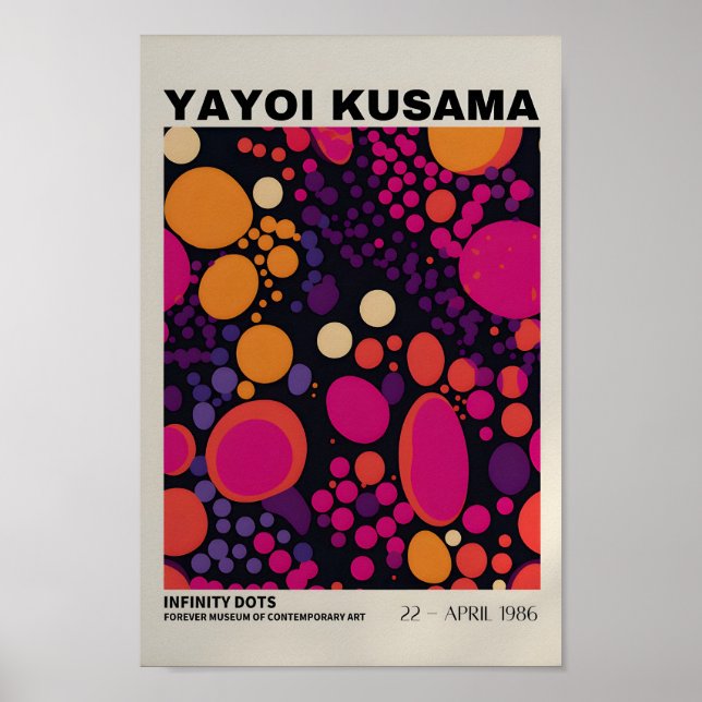 Yayoi Kusama Inspired Abstract Art Print (Front)