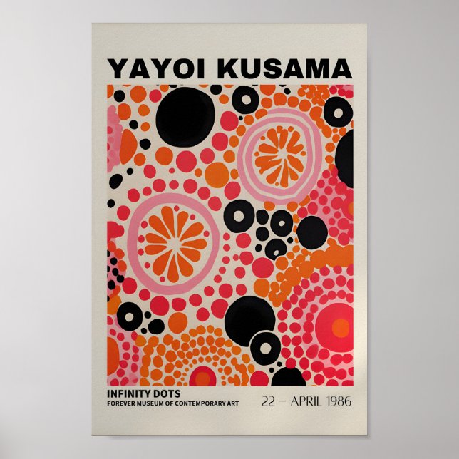 Yayoi Kusama Inspired Abstract Art Print  (Front)