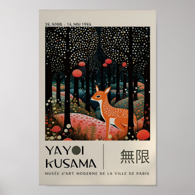 Yayoi Kusama Inspired Abstract Art Print  (Front)