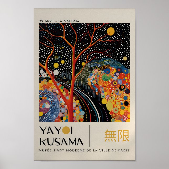 Yayoi Kusama Inspired Abstract Art Print (Front)