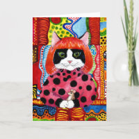 Yayoi Kusama tribute as Cute Cat mouse card