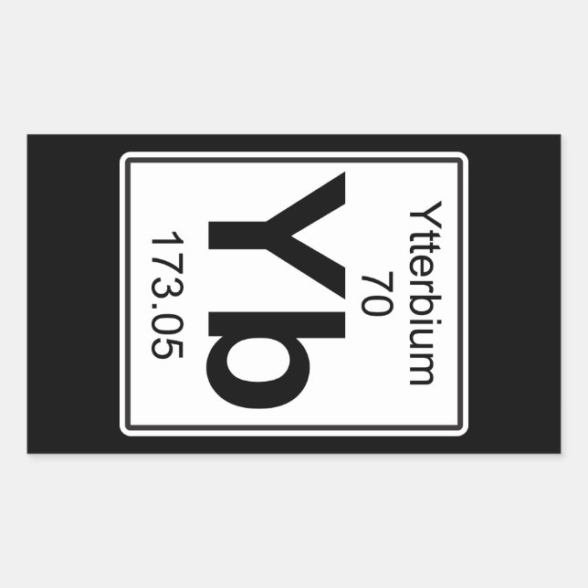 Yb - Ytterbium Rectangular Sticker (Front)