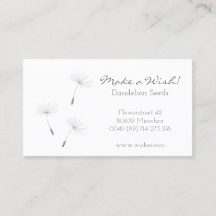 ♥ yBee *Make a Wish* Blowball Seeds . floral Business Card
