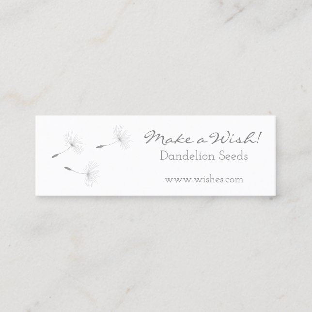 ♥ yBee *Make a Wish* Blowball Seeds . floral Mini Business Card (Front)