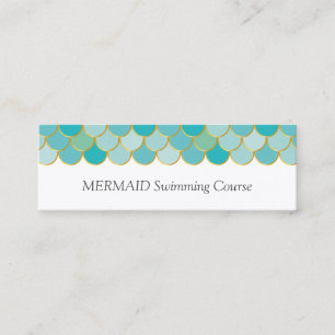 ♥ yBee *MERMAID Swimming Course* Fish Scales . Mini Business Card