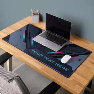 yberpunk Mecha Armor   Blue Purple Custom Gaming  Desk Mat