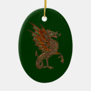 Ye Old Mediaeval Dragon Design Ceramic Tree Decoration