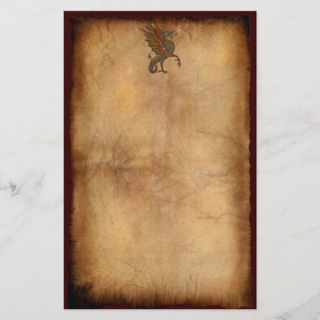 Ye Old Mediaeval Dragon Design Stationery (Front)