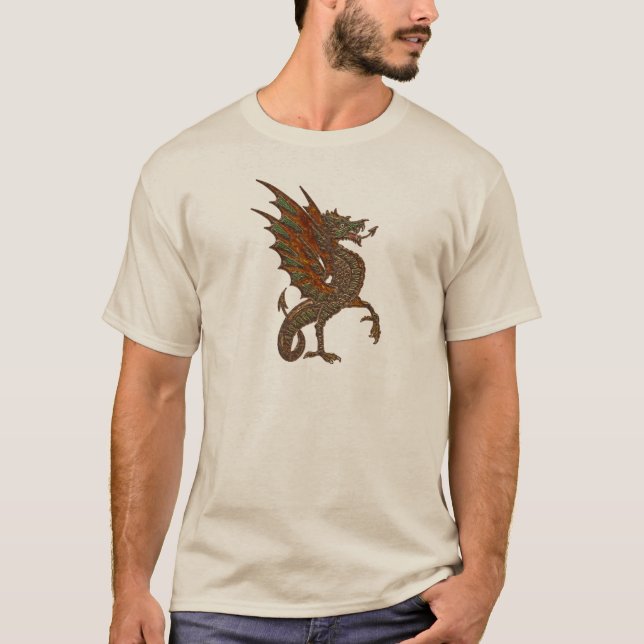 Ye Old Mediaeval Dragon Design T-Shirt (Front)
