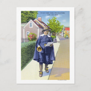 Ye Old Town Crier Ringing Bell Postcard