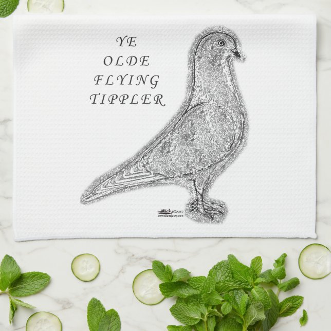 Ye Olde Tippler Pigeon Tea Towel (Folded)