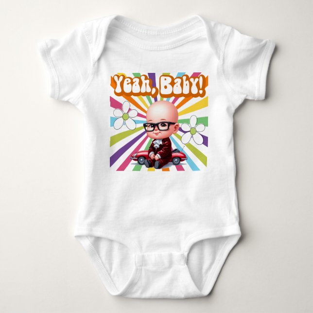 Yeah Baby Retro Baby Bodysuit (Front)