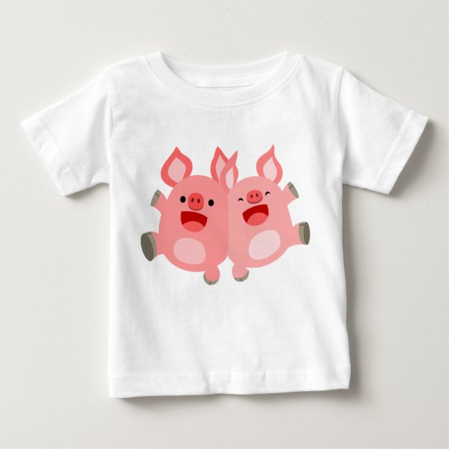 YEAH!! Cute Cartoon Pigs Baby T-Shirt (Front)