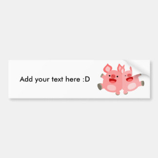 YEAH!! Cute Cartoon Pigs Bumper Sticker