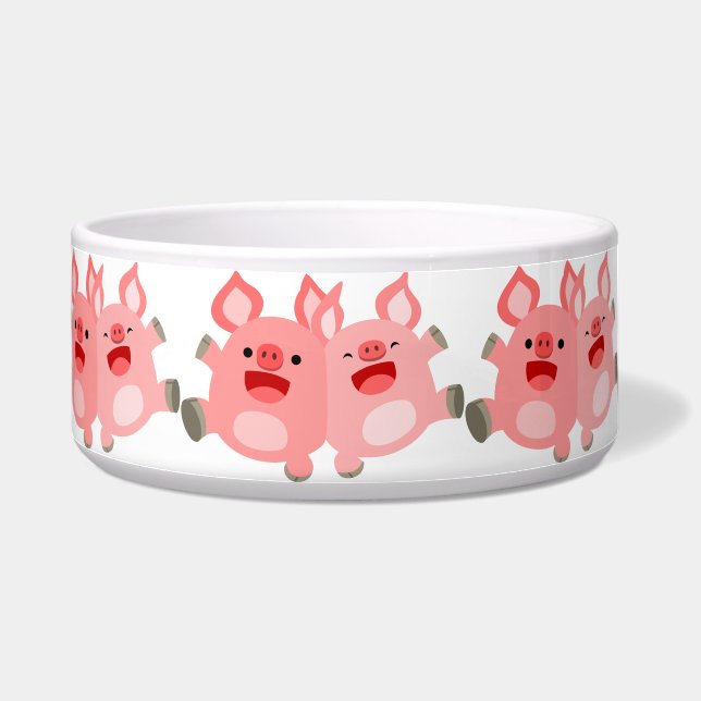 YEAH!! Cute Cartoon Pigs Pet Bowl (Left)