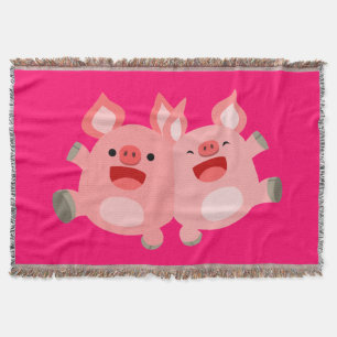 YEAH!! Cute Cartoon Pigs Throw Blanket