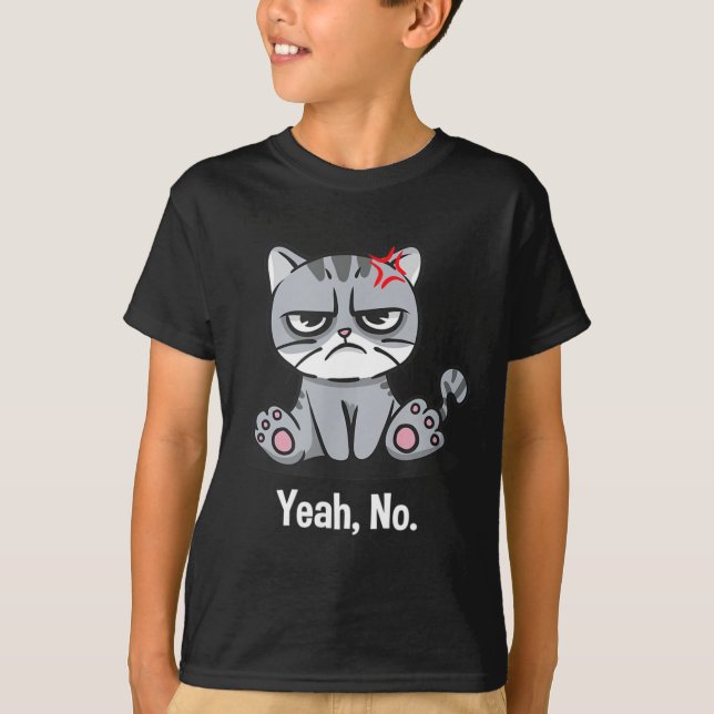 Yeah Funny Sarcastic Humour Sarcasm Introvert T-Shirt (Front)