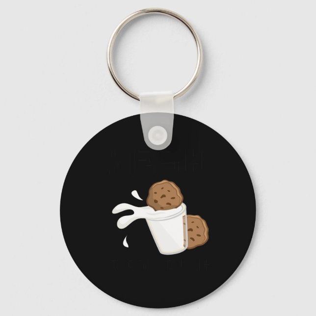 Yeah I Can Dunk Milk And Cookies Sketll Cookie  Key Ring (Front)
