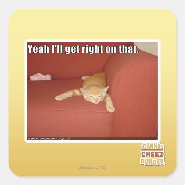 Yeah I'll get right on that. Square Sticker (Front)