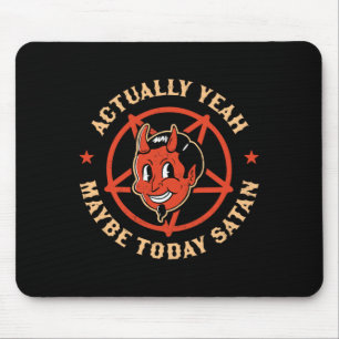 Yeah Maybe Satan Retro Vintage Halloween Goth Mouse Pad
