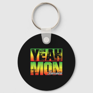 Yeah Mon Retro Jamaica Flag Jamaican Souvenir Funn Key Ring