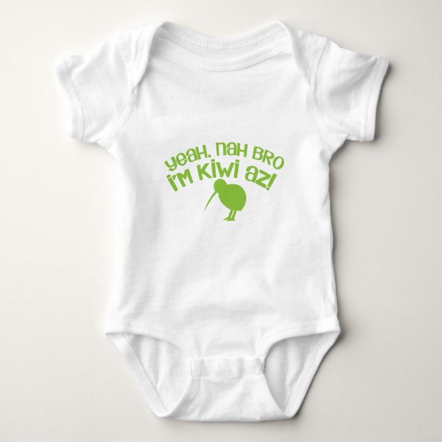 Yeah nah Bro Bro I'm kiwi Baby Bodysuit (Front)