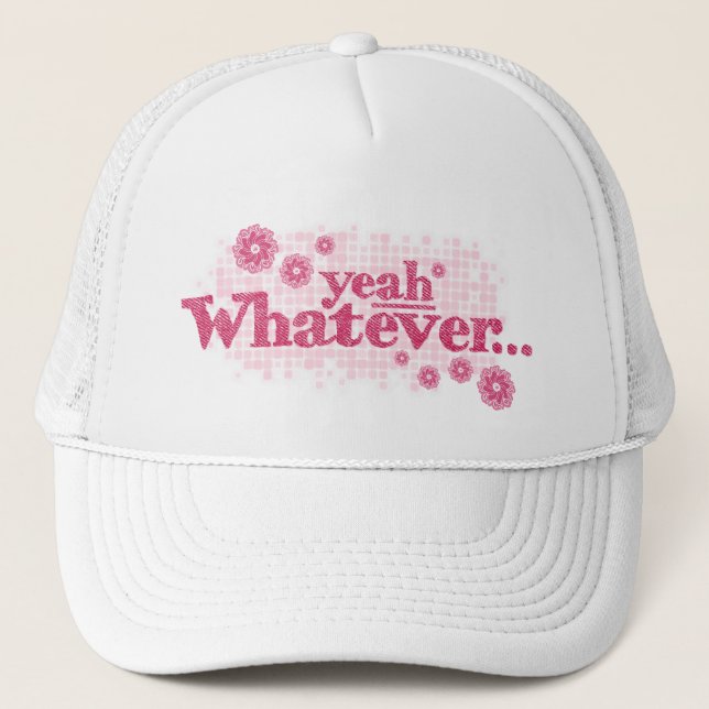 yeah whatever... red pink flower hat (Front)