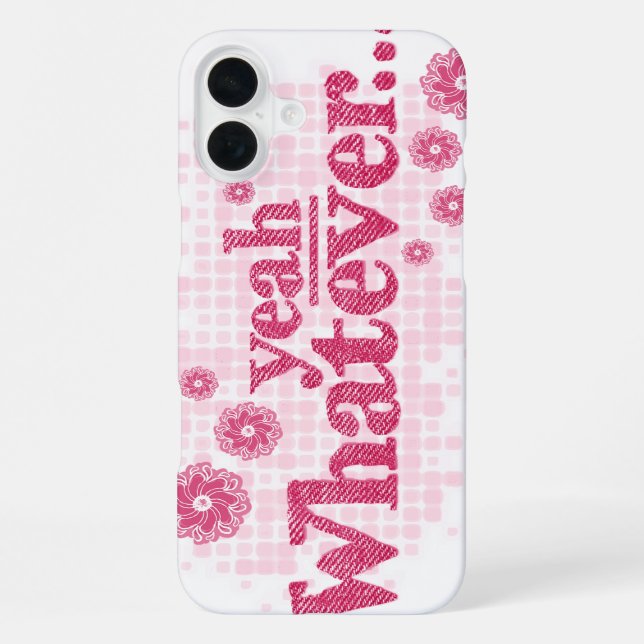 "yeah whatever" red & white iphone case (Back)