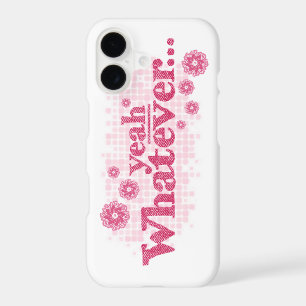 yeah whatever slogan red & white iphone case