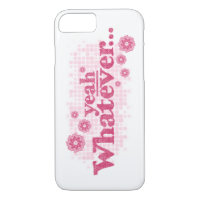 yeah whatever slogan red & white iphone case