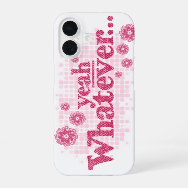 yeah whatever slogan red & white iphone case (Back)