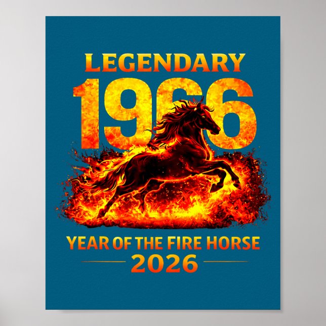 Year 1966 Fire Horse 60th Birthday Poster (Front)