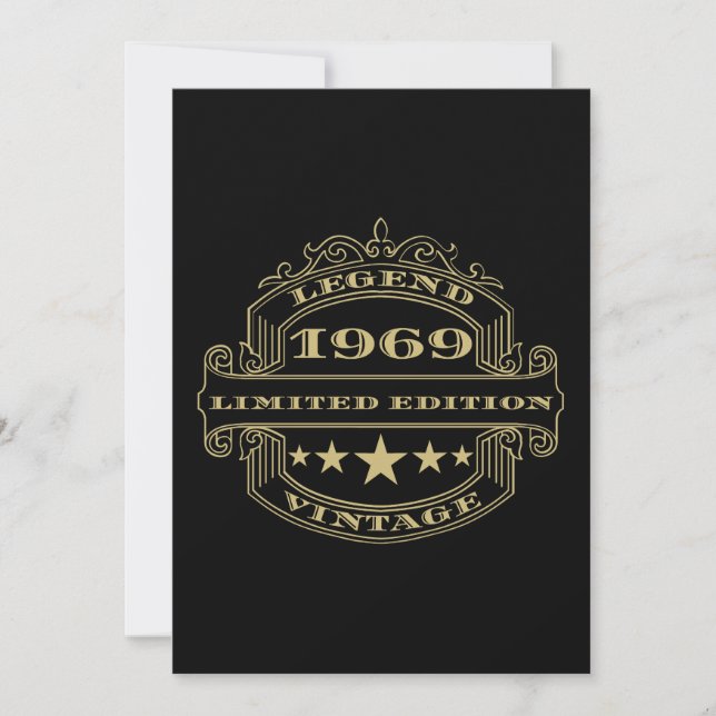 Year 1969 Personalised Birthday Party Invitation (Front)