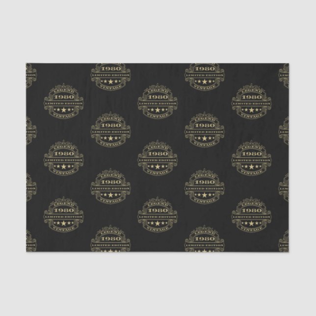 Year 1980 Birthday Tissue Paper (Front)