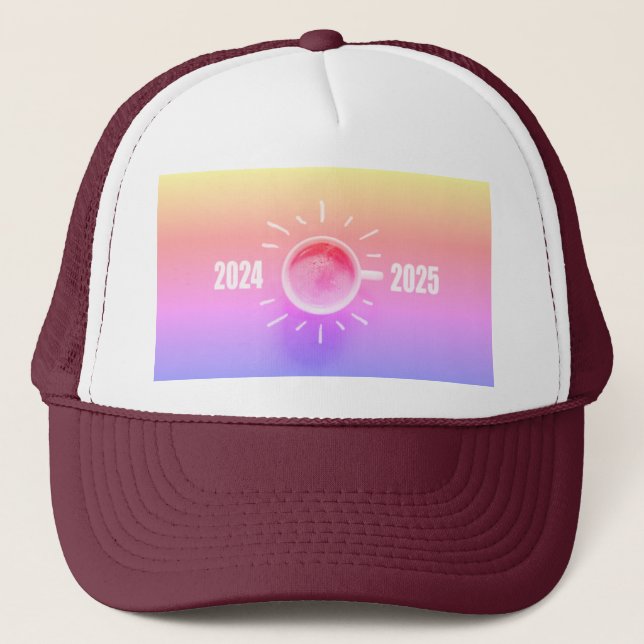 Year 2024 2025 Centre Tea Mug-Caps Accessories Trucker Hat (Front)