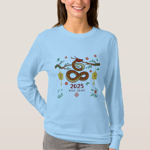Year 2025 Wood Snake. Chinese horoscope  T-Shirt