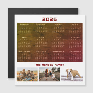 Year 2026 Calendar 3 Family Photo Collage 
