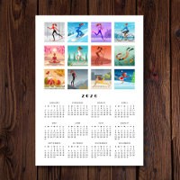 Year 2026 Sport Fitness Woman Girl Calendar