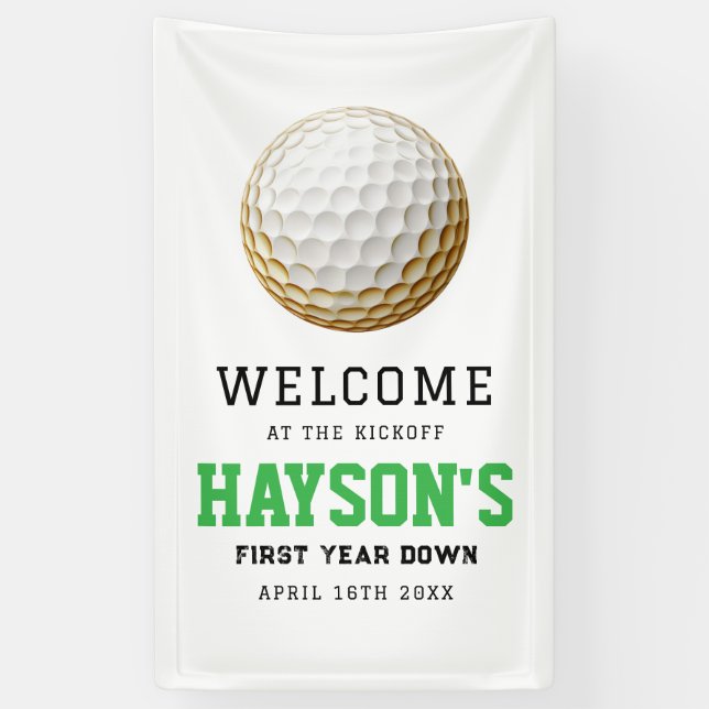  Year Down, Golf On! 1st Birthday Welcome Banner (Vertical)