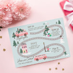 Year End Highlight Van Life Christmas Road Map Holiday Card<br><div class="desc">With a year so memorable you have to share it. Send this fun year in review Christmas card to your family and friends with our fun chic vintage pink retro van road map Christmas card. Share your favourite moments, adventures, and highlights from 2021 that are placed along the winding road....</div>