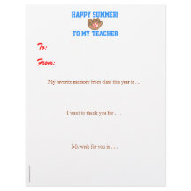 Year-end personalised teacher thank you - baseball