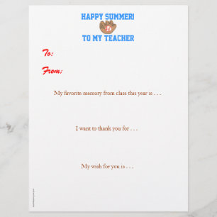 Year-end personalised teacher thank you - baseball
