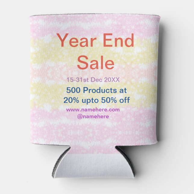 Year end sale business promotion offer add date na can cooler (Front)